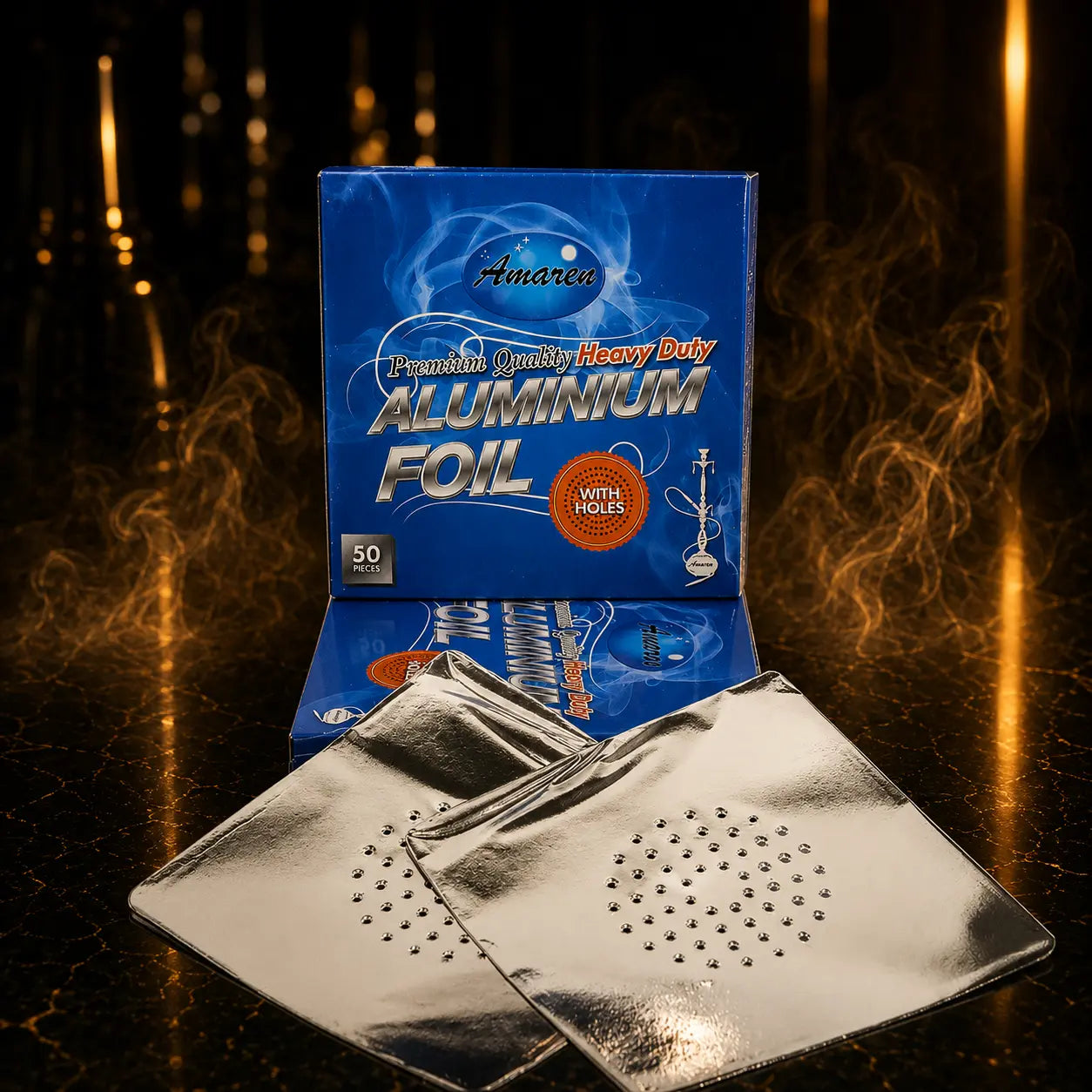 Aluminium Foil 50pcs with Holes (x10 packs) Granite Shisha Lounge and Store